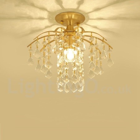 Pure Brass Rustic Lodge Nordic Style Luminárias de teto de cristal embutidas Pure Brass Rustic Lodge Nordic Style Luminárias de teto de cristal embutidas