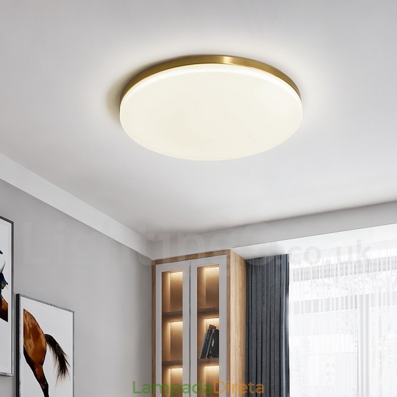 Luminárias de teto de latão ultrafinas redondas reguláveis, modernas, contemporâneas, estilo nórdico, embutidas, com cúpula de acrílico, também podem ser usadas como luminária de parede
