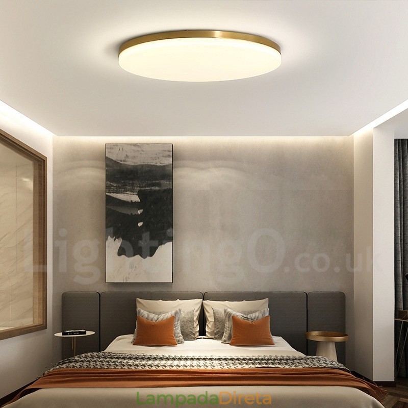 Luminárias de teto de latão ultrafinas redondas reguláveis, modernas, contemporâneas, estilo nórdico, embutidas, com cúpula de acrílico, também podem ser usadas como luminária de parede