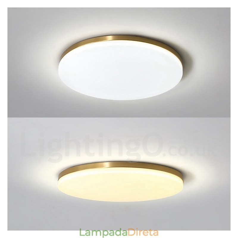 Luminárias de teto de latão ultrafinas redondas reguláveis, modernas, contemporâneas, estilo nórdico, embutidas, com cúpula de acrílico, também podem ser usadas como luminária de parede