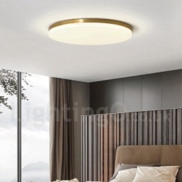Luminárias de teto de latão ultrafinas redondas reguláveis, modernas, contemporâneas, estilo nórdico, embutidas, com cúpula de acrílico, também podem ser usadas como luminária de parede