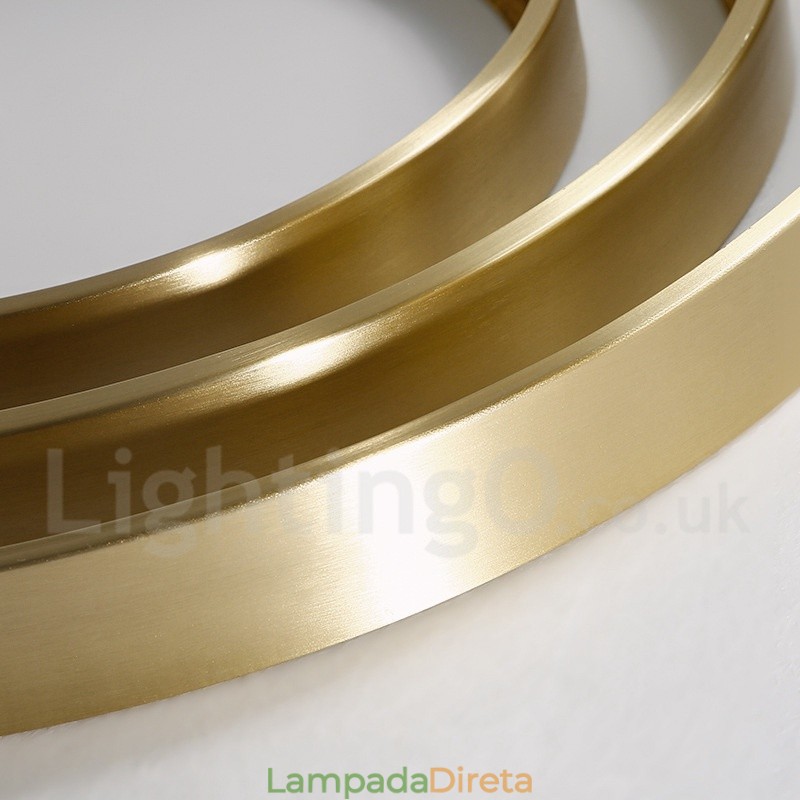 Luminárias de teto de latão ultrafinas redondas reguláveis, modernas, contemporâneas, estilo nórdico, embutidas, com cúpula de acrílico, também podem ser usadas como luminária de parede