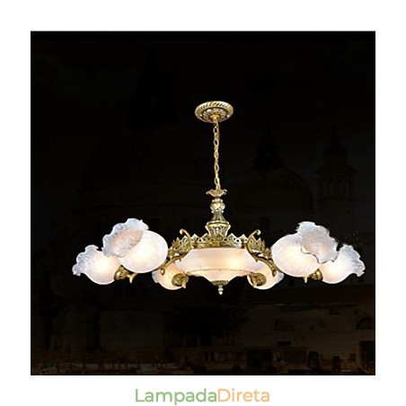 Lustre de metal bronze retrô vintage clássico tradicional Lustre de metal bronze retrô vintage clássico tradicional