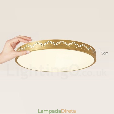 Luminária de teto redonda de latão puro, moderna, contemporânea, estilo nórdico, embutida, com abajur de acrílico Luminária de teto redonda de latão puro, moderna, contemporânea, estilo nórdico, embutida, com abajur de acrílico