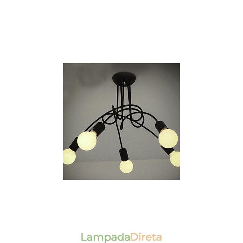 Lustre de Metal com Pintura Contemporânea Moderna