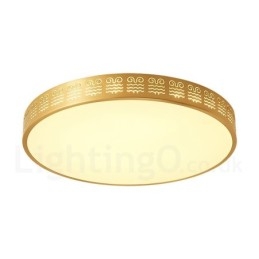 Luminária de teto redonda de latão puro, moderna, contemporânea, estilo nórdico, embutida, com abajur de acrílico