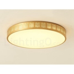 Luminária de teto redonda de latão puro, moderna, contemporânea, estilo nórdico, embutida, com abajur de acrílico