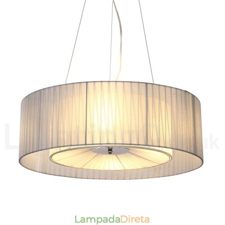 Drum 4 Luzes Pendentes Modernas com Sombra de Tecido Drum 4 Luzes Pendentes Modernas com Sombra de Tecido