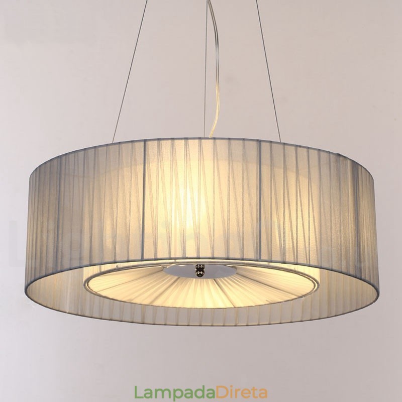 Drum 4 Luzes Pendentes Modernas com Sombra de Tecido