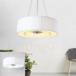 Drum 4 Luzes Pendentes Modernas com Sombra de Tecido