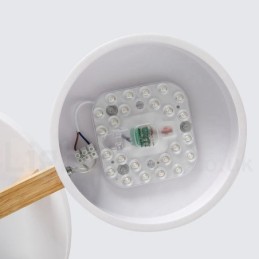 Lustre de madeira moderno estilo nórdico contemporâneo luz de teto embutida com sombra de acrílico