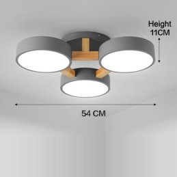 Lustre de madeira moderno estilo nórdico contemporâneo luz de teto embutida com sombra de acrílico