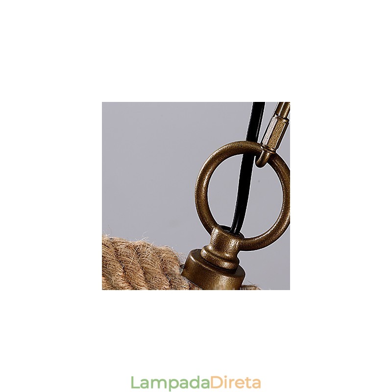 Retro 1 Lâmpada Corda de Cânhamo Lustre Retro Estilo Country