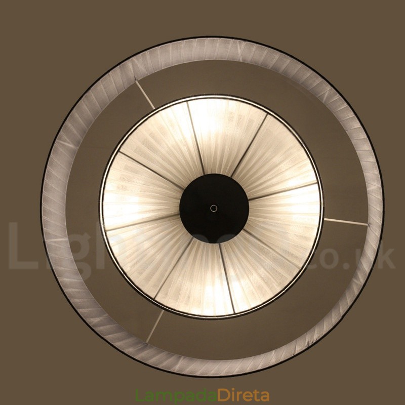 Drum 4 Luzes Pendentes Modernas com Sombra de Tecido