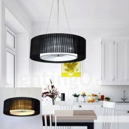 Drum 4 Luzes Pendentes Modernas com Sombra de Tecido