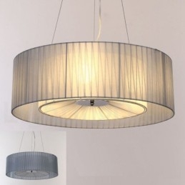 Drum 4 Luzes Pendentes Modernas com Sombra de Tecido