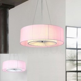 Drum 4 Luzes Pendentes Modernas com Sombra de Tecido
