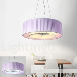 Drum 4 Luzes Pendentes Modernas com Sombra de Tecido