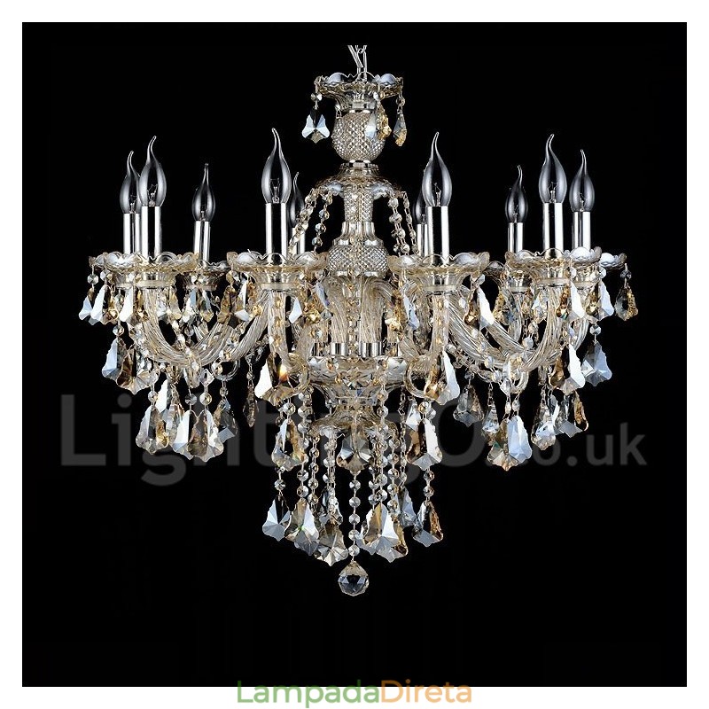 Lustre moderno de cristal K9 cor conhaque retrô