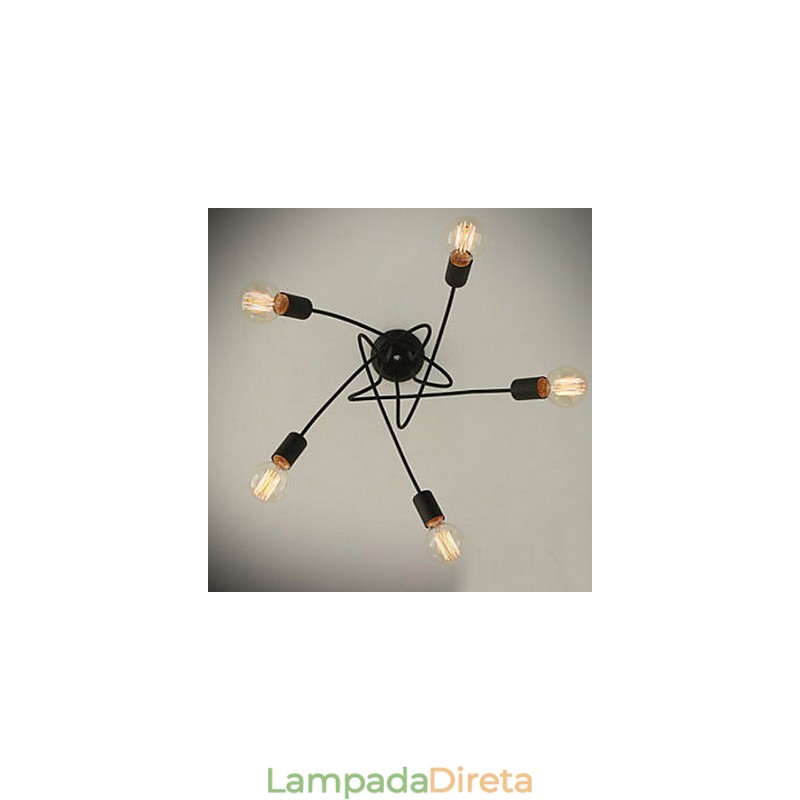 Lustre de Metal com Pintura Contemporânea Moderna