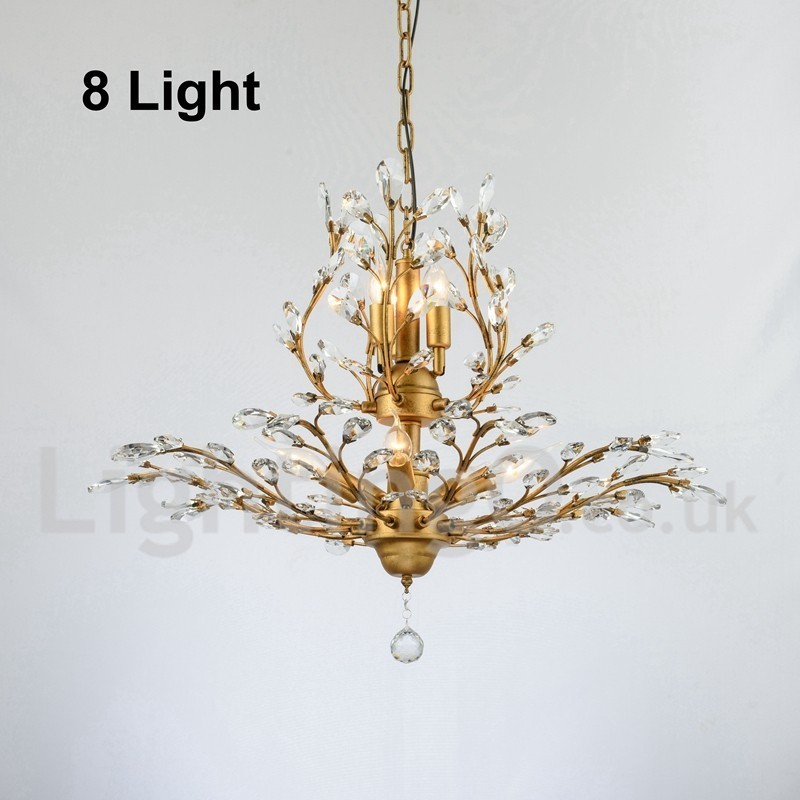 Lustre de pintura em ferro cristal com lâmpada de iluminação moderna de cristal
