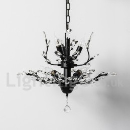 Lustre de pintura em ferro cristal com lâmpada de iluminação moderna de cristal