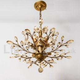Lustre de pintura em ferro cristal com lâmpada de iluminação moderna de cristal