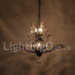Lustre de pintura em ferro cristal com lâmpada de iluminação moderna de cristal