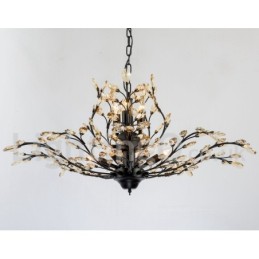 Lustre de pintura em ferro cristal com lâmpada de iluminação moderna de cristal