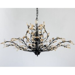 Lustre de pintura em ferro cristal com lâmpada de iluminação moderna de cristal