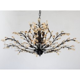 Lustre de pintura em ferro cristal com lâmpada de iluminação moderna de cristal