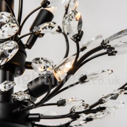 Lustre de pintura em ferro cristal com lâmpada de iluminação moderna de cristal