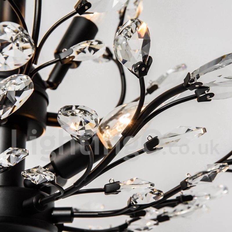 Lustre de pintura em ferro cristal com lâmpada de iluminação moderna de cristal