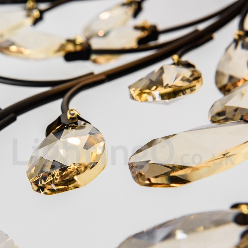 Lustre de pintura em ferro cristal com lâmpada de iluminação moderna de cristal