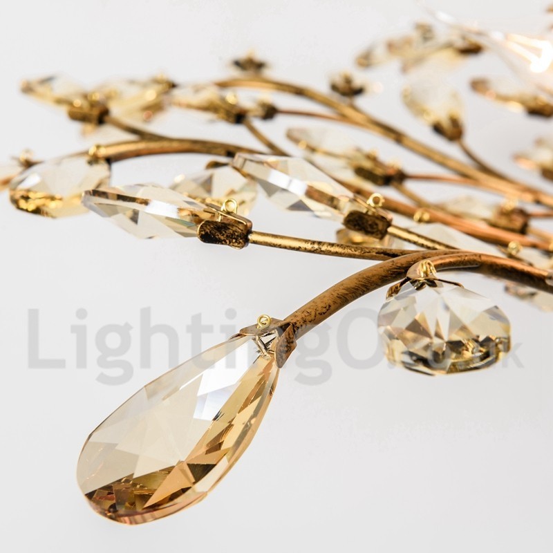 Lustre de pintura em ferro cristal com lâmpada de iluminação moderna de cristal