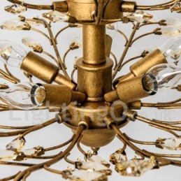 Lustre de pintura em ferro cristal com lâmpada de iluminação moderna de cristal