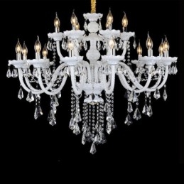 15 Luzes Retro Branco Cor K9 Cristal Transparente Vela Lustre