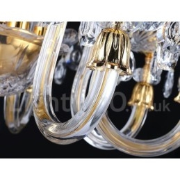 Lustre de vela de cristal transparente K9 cor ouro retrô