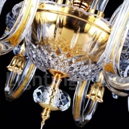 Lustre de vela de cristal transparente K9 cor ouro retrô
