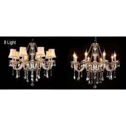 Vela de cor conhaque grande lustre de cristal K9 com abajures