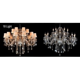 Vela de cor conhaque grande lustre de cristal K9 com abajures