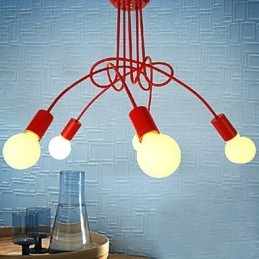 Lustre de Metal com Pintura Contemporânea Moderna