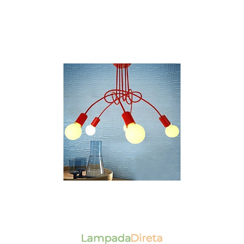 Lustre de Metal com Pintura Contemporânea Moderna