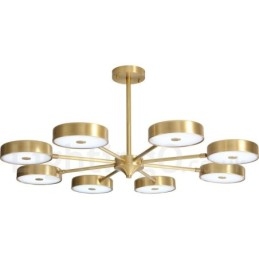 Lustre giratório rústico de latão puro com cúpulas de acrílico