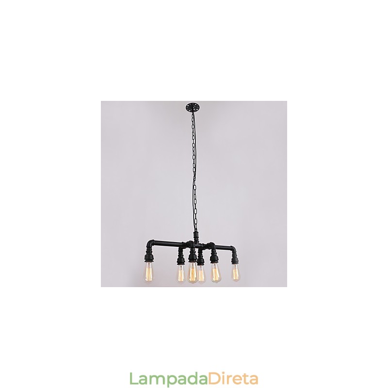 Cachimbo de água Retro Plating 6Light Pintura Pingente