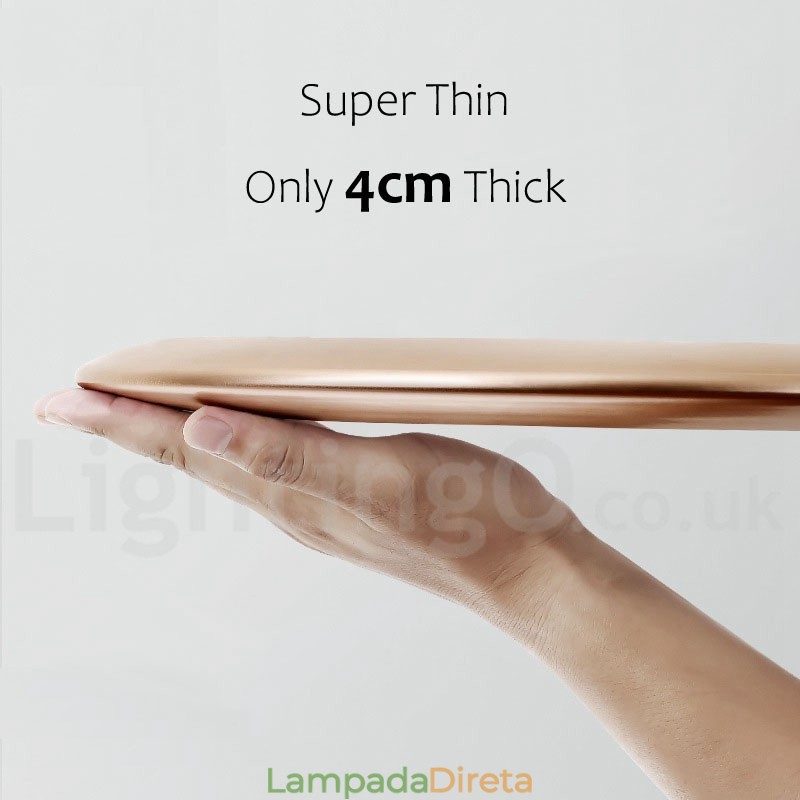 Luminária de teto embutida estilo nórdico moderno e contemporâneo superfina de 4 cm de espessura com abajur de acrílico e controle remoto, também pode ser usada como luminária de parede