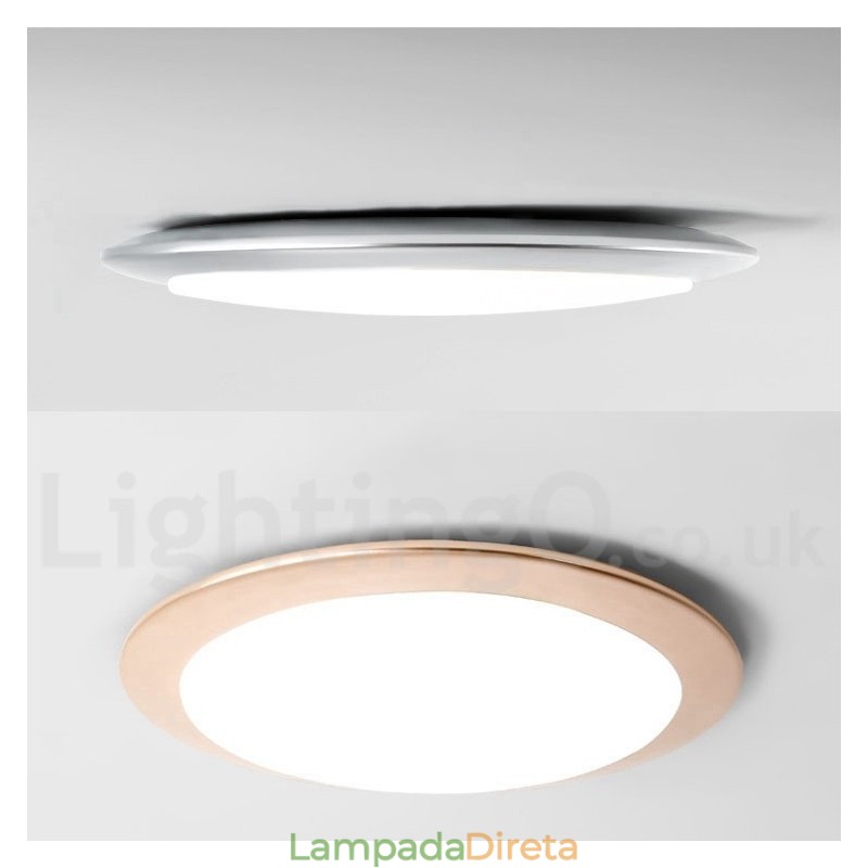Luminária de teto embutida estilo nórdico moderno e contemporâneo superfina de 4 cm de espessura com abajur de acrílico e controle remoto, também pode ser usada como luminária de parede