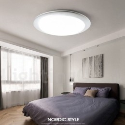 Luminária de teto embutida estilo nórdico moderno e contemporâneo superfina de 4 cm de espessura com abajur de acrílico e controle remoto, também pode ser usada como luminária de parede