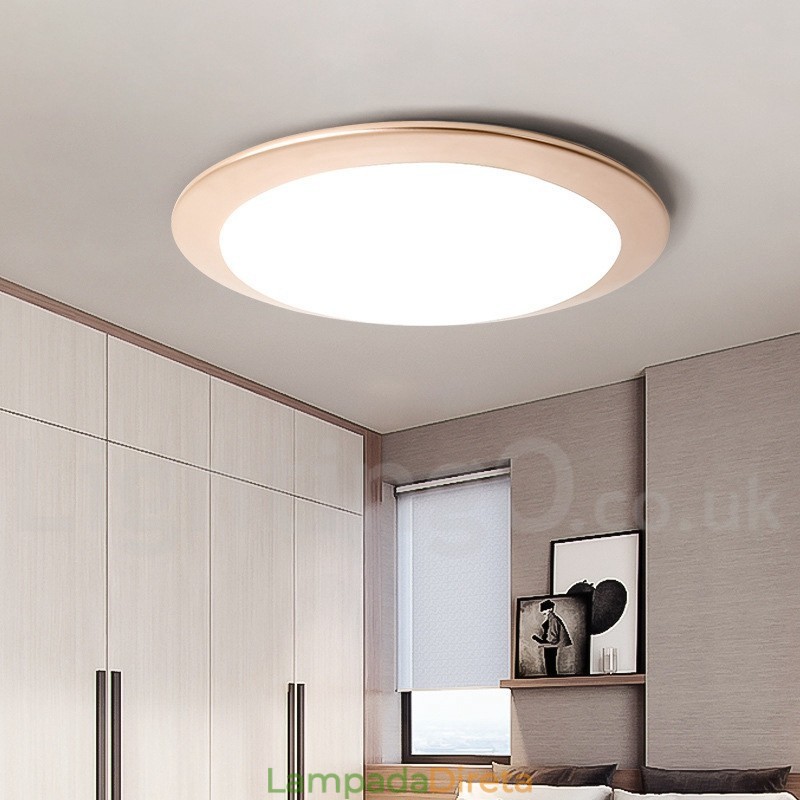 Luminária de teto embutida estilo nórdico moderno e contemporâneo superfina de 4 cm de espessura com abajur de acrílico e controle remoto, também pode ser usada como luminária de parede