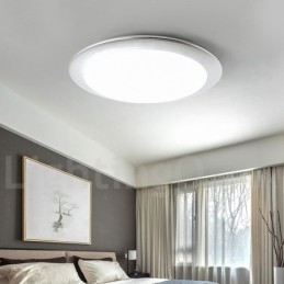 Luminária de teto embutida estilo nórdico moderno e contemporâneo superfina de 4 cm de espessura com abajur de acrílico e controle remoto, também pode ser usada como luminária de parede